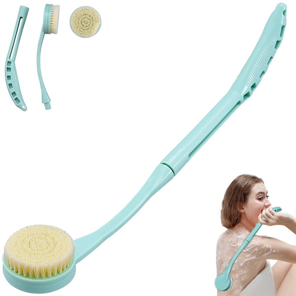 BTideas Back Brush Long Handle for Shower, 20.5 Back Scrubber, Shower Brush, Exfoliating Brush