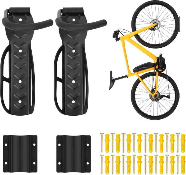 BTideas Bike Wall Mount Rack with Tire Tray ,Vertical Bike Storage Rack for Indoor, 2 Pack
