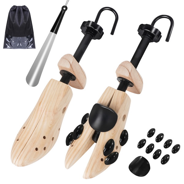 Shoe Stretcher, Pair 4-Way Shoe Expander Widener Wooden Shoe Tree Extender for Women and Men